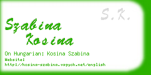 szabina kosina business card